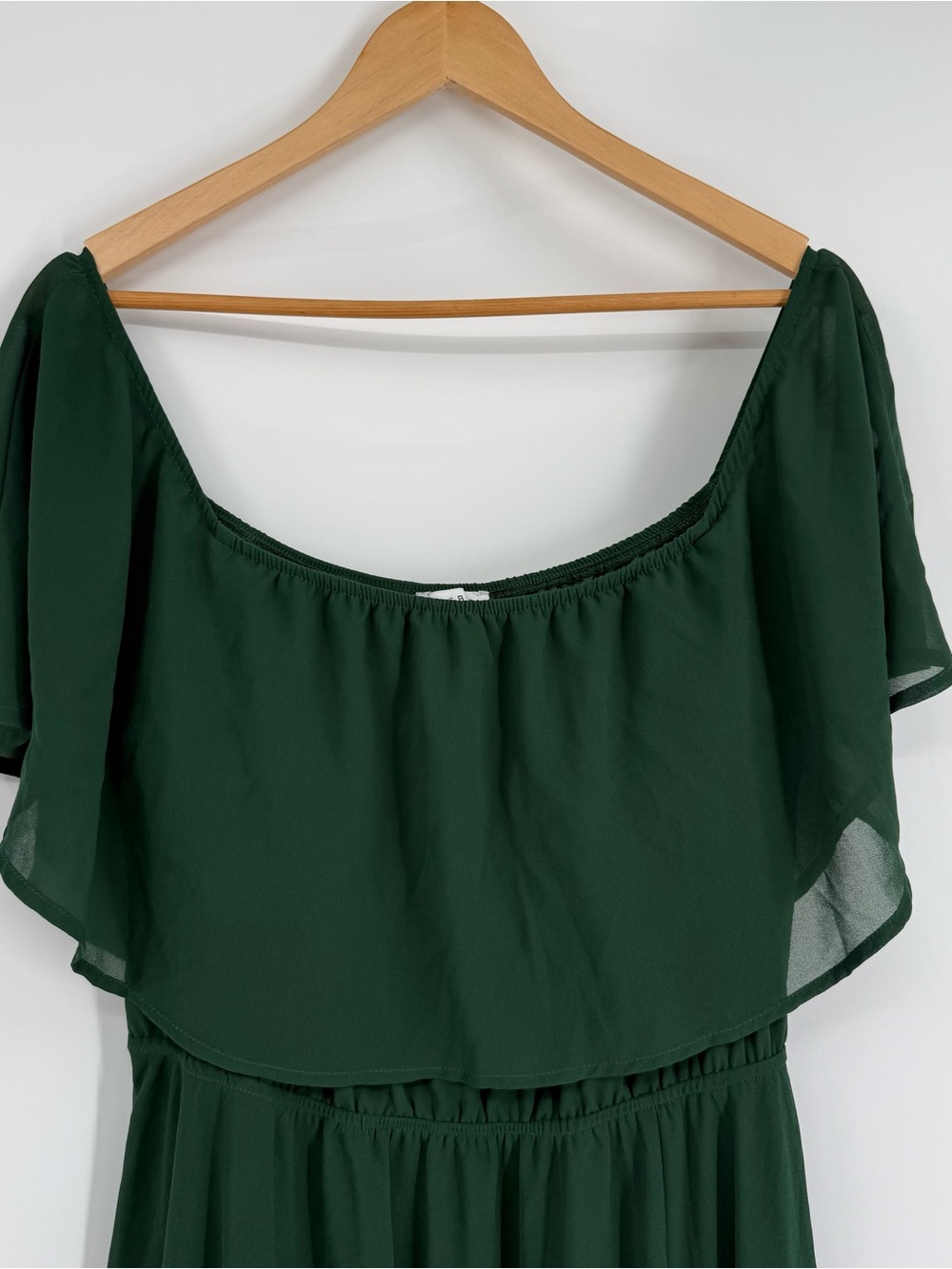 Baltic Born On/Off Shoulder Maxi Dress Size XXL Green Event Formal Tassel Belt